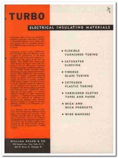 William Brand Company 1945 vintage electrical catalog insulating