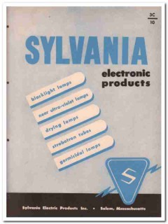 Sylvania Electric Products Inc 1945 vintage catalog lamps blacklight Sylvania Electric Products Inc 1945 vintage catalog lamps blacklight