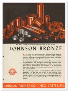 Johnson Bronze Company 1945 vintage industrial catalog sleeve bearings Johnson Bronze Company 1945 vintage industrial catalog sleeve bearings