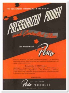 Pesco Products Company 1945 vintage industrial catalog hydraulic pumps Pesco Products Company 1945 vintage industrial catalog hydraulic pumps