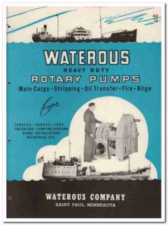 Waterous Company 1945 vintage industrial catalog rotary pumps Waterous Company 1945 vintage industrial catalog rotary pumps