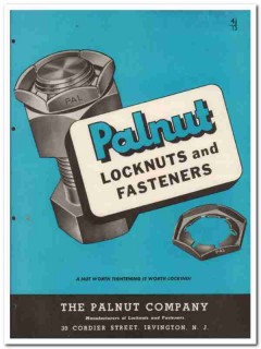Palnut Company 1945 vintage industrial catalog fasteners locknuts Palnut Company 1945 vintage industrial catalog fasteners locknuts