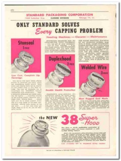 Standard Packaging Corp 1956 vintage dairy catalog capping closures