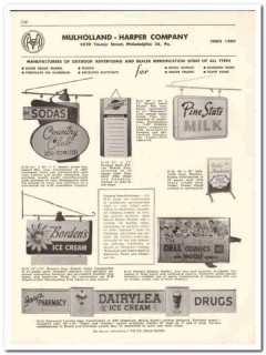 Mulholland-Harper Company 1956 vintage dairy catalog advertising signs