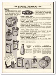 Chr Hansens Laboratory Inc 1956 vintage dairy catalog cheese rennet Chr Hansens Laboratory Inc 1956 vintage dairy catalog cheese rennet