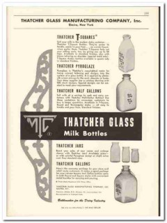 Thatcher Glass Mfg Company 1956 vintage dairy catalog milk bottles
