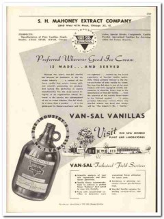 S H Mahoney Extract Company 1956 vintage dairy catalog vanilla Van-Sal