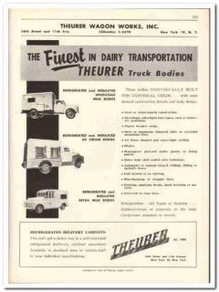 Theurer Wagon Works Inc 1956 vintage dairy catalog truck bodies