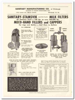 Sanitary Mfg Company 1956 vintage dairy catalog milk filters fillers