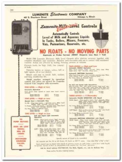 Lumenite Electronic Company 1956 vintage dairy catalog level controls