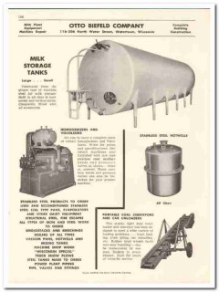 Otto Biefeld Company 1956 vintage dairy catalog milk storage tanks