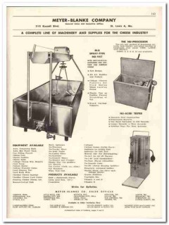 Meyer-Blanke Company 1956 vintage dairy catalog cheese machinery Meyer-Blanke Company 1956 vintage dairy catalog cheese machinery