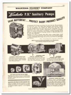 Waukesha Foundry Company 1956 vintage dairy catalog sanitary pumps Waukesha Foundry Company 1956 vintage dairy catalog sanitary pumps