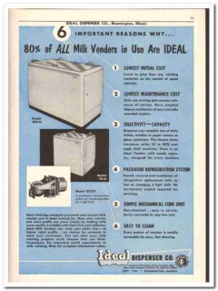 Ideal Dispenser Company 1956 vintage dairy catalog milk vending