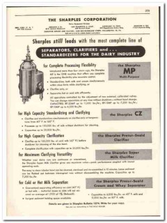 Sharples Corp 1956 vintage dairy catalog clarifier separator equipment