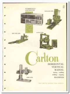 Carlton Machine Tool Company 1965 vintage industrial catalog drills Carlton Machine Tool Company 1965 vintage industrial catalog drills