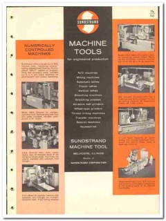Sundstrand Machine Tool Company 1965 vintage industrial catalog lathes