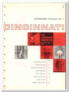 Cincinnati Shaper Company 1965 vintage industrial catalog machines Cincinnati Shaper Company 1965 vintage industrial catalog machines
