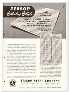 Jessop Steel Company 1946 vintage metal catalog stainless clad alloys