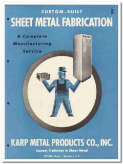 Karp Metal Products Company 1946 vintage metal catalog fabrication Karp Metal Products Company 1946 vintage metal catalog fabrication