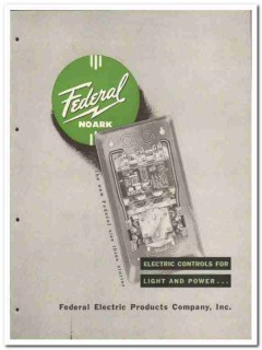 Federal Electric Products Company 1946 vintage catalog controls power