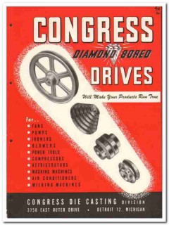 Congress Drives Inc 1946 vintage industrial catalog die casting fans Congress Drives Inc 1946 vintage industrial catalog die casting fans