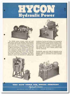 New York Air Brake Company 1946 vintage industrial catalog hydraulic New York Air Brake Company 1946 vintage industrial catalog hydraulic