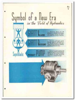 Superdraulic Corp 1946 vintage industrial catalog hydraulic pump