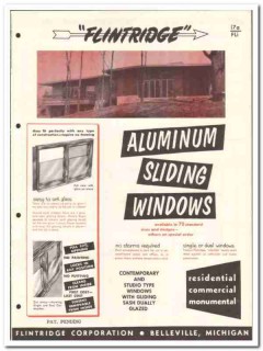 Flintridge Corp 1958 vintage windows catalog aluminum sliding
