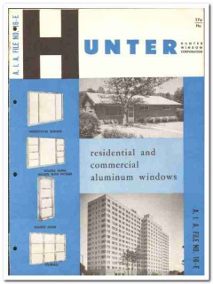 Hunter Window Corp 1958 vintage catalog aluminum commercial sliders