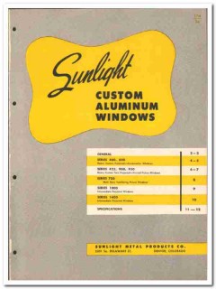 Sunlight Metal Products Company 1958 vintage windows catalog aluminum