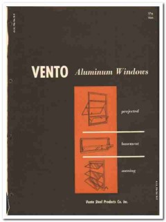 Vento Steel Products Company 1958 vintage windows catalog aluminum
