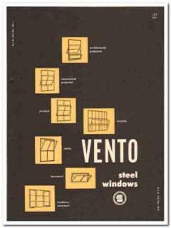 Vento Steel Products Company 1958 vintage windows catalog projected