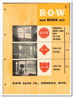 R-O-W Sales Company 1958 vintage windows catalog wood double-hung R-O-W Sales Company 1958 vintage windows catalog wood double-hung