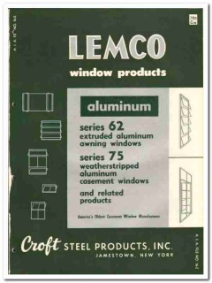 Croft Steel Products Inc 1955 vintage window catalog aluminum Lemco Croft Steel Products Inc 1955 vintage window catalog aluminum Lemco