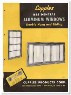 Cupples Products Corp 1955 vintage window catalog aluminum residential Cupples Products Corp 1955 vintage window catalog aluminum residential