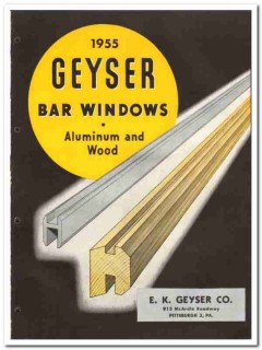 E K Geyser Company 1955 vintage window catalog aluminum wood bar