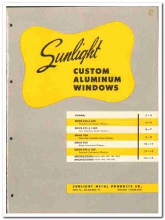 Sunlight Metal Products Company 1955 vintage window catalog aluminum