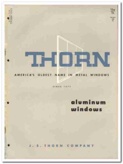 J S Thorn Company 1955 vintage window catalog aluminum casement awning J S Thorn Company 1955 vintage window catalog aluminum casement awning