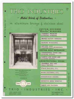 Trio Industries Inc 1955 vintage window catalog aluminum bronze steel