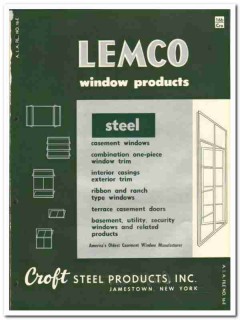 Croft Steel Products Inc 1955 vintage window catalog casement Lemco Croft Steel Products Inc 1955 vintage window catalog casement Lemco