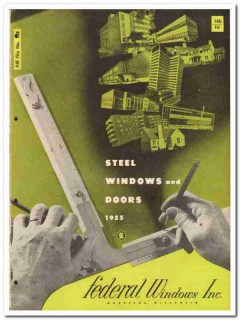 Federal Windows Inc 1955 vintage catalog casement projected Crittall