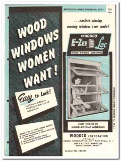 Woodco Corp 1955 vintage window catalog wood awning picture E-ZEE Loc Woodco Corp 1955 vintage window catalog wood awning picture E-ZEE Loc