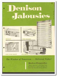 Denison Corp 1955 vintage window catalog jalousies aluminum extruded