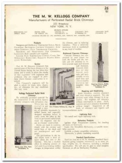 M W Kellogg Company 1935 vintage brick catalog chimney radial