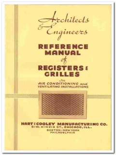 Hart Cooley Mfg Company 1935 vintage heating catalog registers grilles Hart Cooley Mfg Company 1935 vintage heating catalog registers grilles
