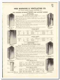 Hess Warming Ventilating Company 1935 vintage bathroom catalog cabinet Hess Warming Ventilating Company 1935 vintage bathroom catalog cabinet