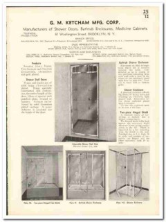 G M Ketcham Mfg Corp 1935 vintage bathroom catalog shower enclosures