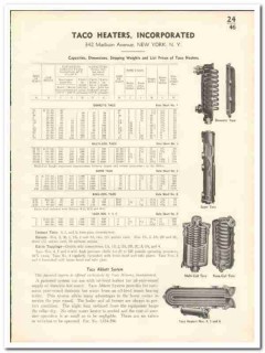 Taco Heaters Inc 1935 vintage heating catalog multi-coil domestic Taco Heaters Inc 1935 vintage heating catalog multi-coil domestic