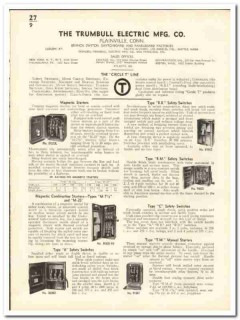 Trumbull Electric Mfg Company 1935 vintage catalog switches starters Trumbull Electric Mfg Company 1935 vintage catalog switches starters
